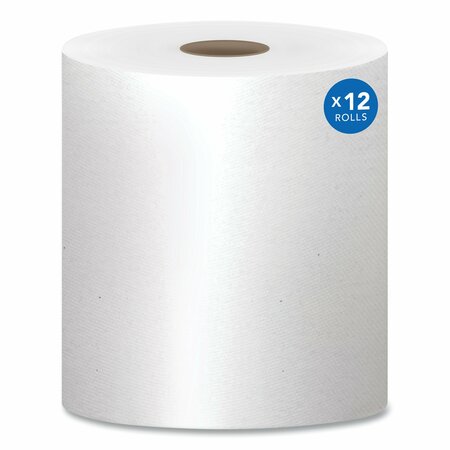 SCOTT Hardwound Towels & Wipes, 1 Ply, Continuous Roll Sheets, 800 ft, White, 12 PK 01052